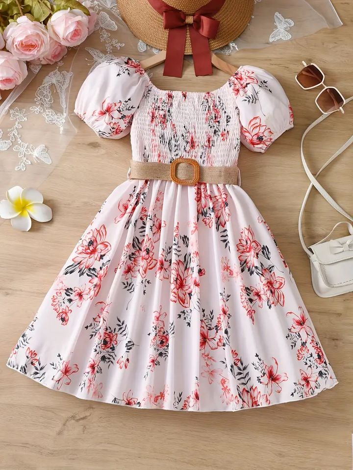 "Stylish comfort for your sunshine ☀️ – Explore our new linen printed baby frock!" 1725
