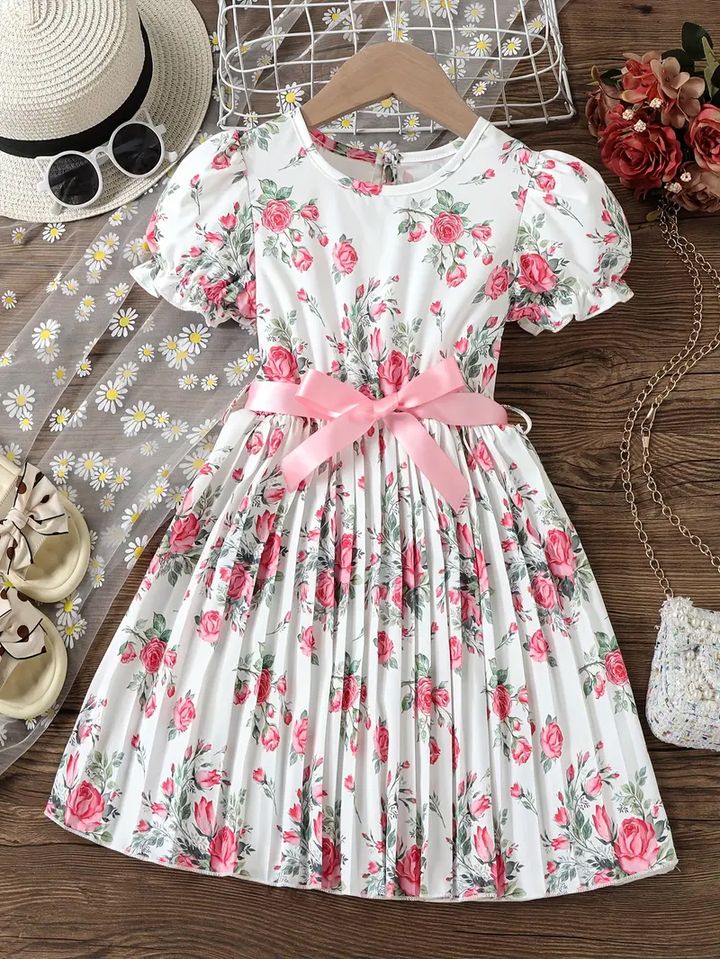 "Stylish comfort for your sunshine ☀️ – Explore our new linen printed baby frock!" 1735