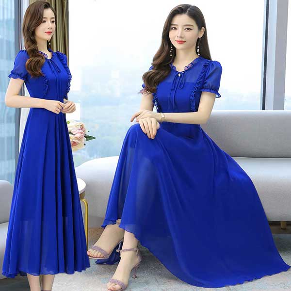 Women's stylish neck Design Weightless Georgette Long Kurti 544