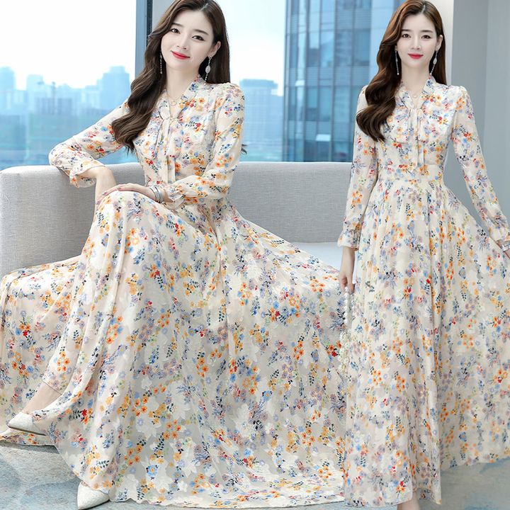 Women High Quality China Tie design Long sleeve 3D Screen Print Long Kurti Off-White 1512