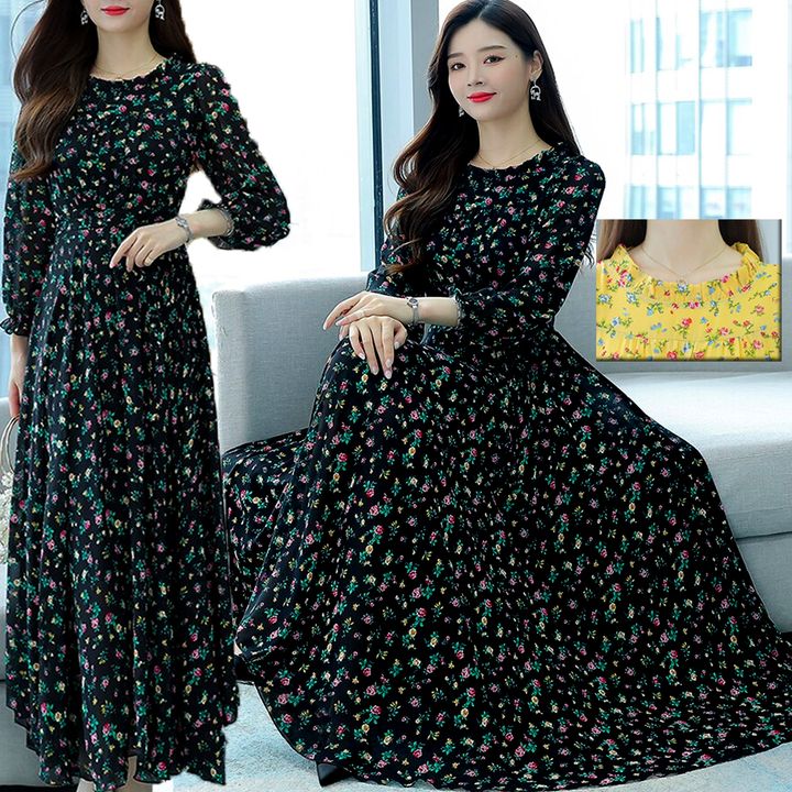 Women High Quality China Tie design Long sleeve 3D Screen Print Long Kurti Black 1518