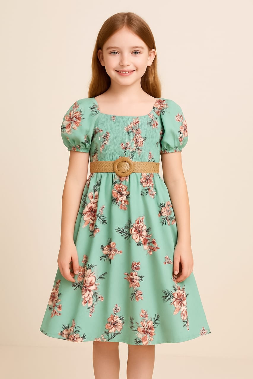 🌿 Minty Fresh & Floral Cute! Give your little one the perfect summer look with this mint green floral dress — comfy, stylish, and oh-so-sweet! 🌸💚 B-1739